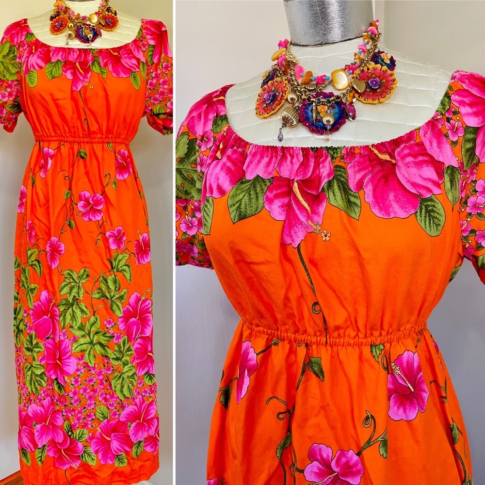 Vintage Hawaii mumu maxi dress S / M
